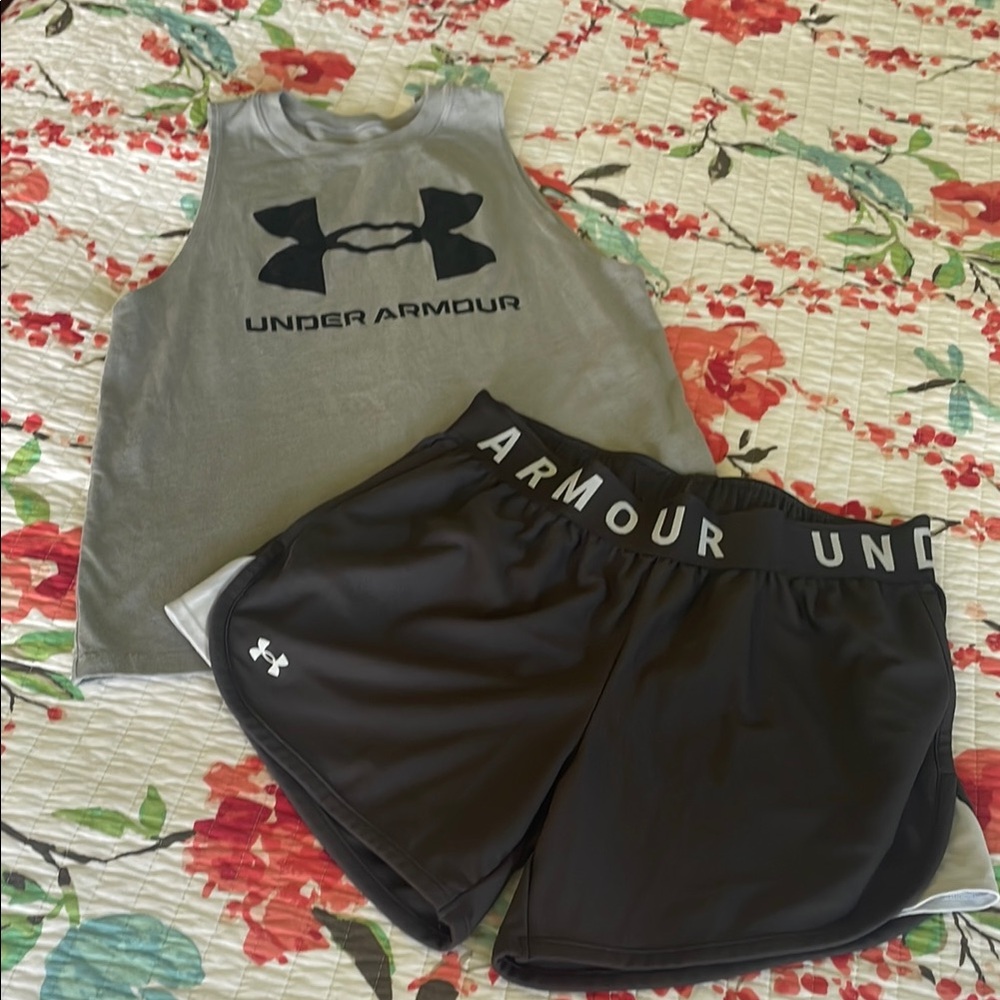 2 Piece Under Armor Tank (S)  & Shorts (M)
